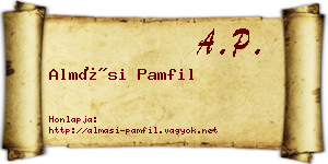 Almási Pamfil névjegykártya